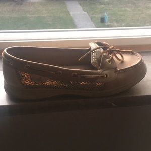 Gold Sperry topsiders